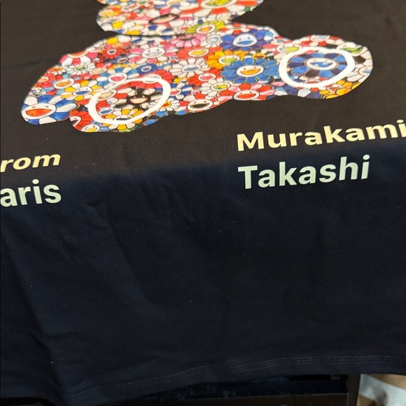 G&G Avenue  Black Mens T-Shirt with Colorful Bear Design - Picture 2 of 5